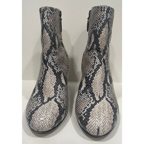 ABLE Celina Leather Snakeskin Block Heel Bootie Ankle Boots Size 7 - Picture 4 of 9